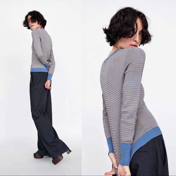 🔮 ZARA Textured Weave Sweater (S) - Picture 4 of 9